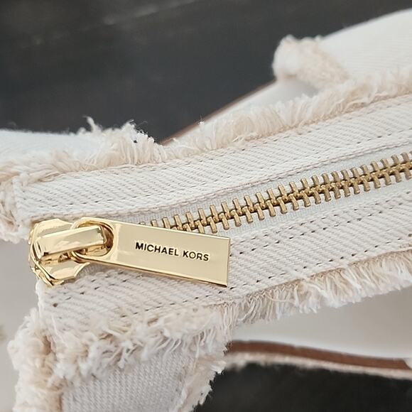 NEW - MICHAEL Michael Kors Berkley Zip Espadrille Platform Sandals Optic White 9 - Picture 7 of 8